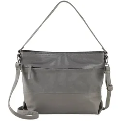 TOM TAILOR Damen TTNICOLINA M Schultertasche mit Material-Mix, silber, Uni, Gr. ONESIZE