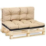 Amazinggirl Palettenkissen Outdoor Kissen Sitzkissen 80 x 120 cm - Auflagen für Paletten Europaletten Palettensofa und Palettenmöbel Palettenpolster Beige