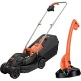 Black & Decker Black+Decker Elektro-Rasenmäher /-trimmer-Kit (1.000 W, 32cm Schnittbreite, 3-fach axial Schnitthöhenverstellung, 35l Grasfangbehälter, inkl. 200W Einhand-Rasentrimmer) BEMW351GL2