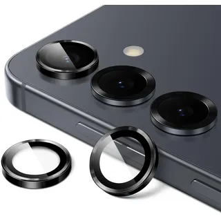 JETech Kameraschutz für Samsung Galaxy S25+ / S25 Plus 5G, 9H Gehärtetes Glas Individuelle Metallring Abdeckung, Einfache Installation Tablett, HD Klar, 1 Set (Schwarz)