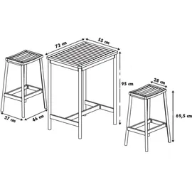Primaster Bar-Set Salo Eucalyptusholz