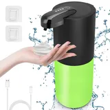 Cuteefun Seifenspender Automatisch, 380ml Elektrischer Schaumseifenspender mit Sensor, 4-Stufig Einstellbares Flüssigkeitsvolumen, Wiederaufladbarer Seifenspender Wandmontage für Küche, Bad, Schwarz