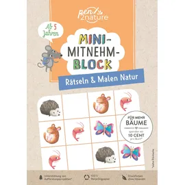 pen2nature Mini-Mitnehm-Block Rätseln & Malen Natur: