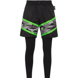 PLEIN SPORT Herren Tight NEON AMAZON EDITION, Schwarz, XXL