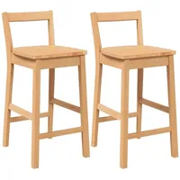 VidaXL Barhocker 2 Stk. Natur Massivholz Gummibaum
