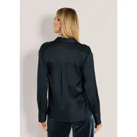 Madeleine Langarmbluse Elegante Bluse mit V-Ausschnitt Blau 46