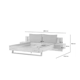 SchlafKONTOR Dover 180 x 200 cm Grau/Braun