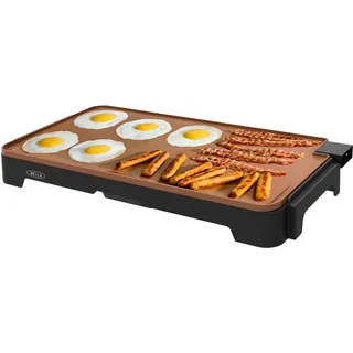 BELLA XL Keramik-Titan-Elektrogrillplatte, bereitet 15 Eier auf einmal zu, Healthy-Eco-Antihaftbeschichtung, mühelos zu reinigen, große versenkbare Kochfläche, 30,5 x 56 cm, Kupfer/Schwarz