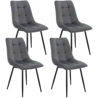 Juskys Esszimmerstühle Blanca 4er Set - Samt Stühle gepolstert