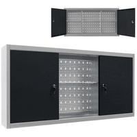 VidaXL Wand-Werkzeugschrank Industrie-Stil Metall Grau und Schwarz