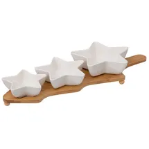 Fééric Lights and Christmas Sternförmige Schälchen auf Bambus-Tablett, 42 cm