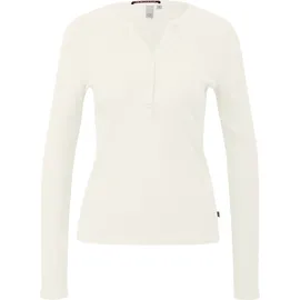 QS Geripptes Longsleeve Beige XXL