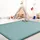 TT Home Krabbelmatte Babyzimmer Teppich Spielmatte Kinder Unifarben Rutschfest Flauschig Farbe: Blau,