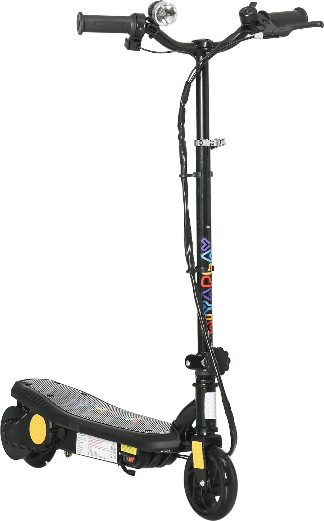 HOMCOM Elektrischer Tretroller 120 W klappbar für Kinder 7-14 Jahre 12 km/h max. Reichweite 10 km max. Schwarz   Aosom