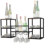 Zelsius Weinregal 88 x 25 x 40 cm Schwarz