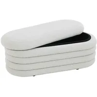 Svita Blossom XL Hocker mit Stauraum Sitzhocker Ottomane Boucle-Bezug