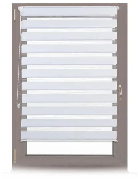 Relaxdays 4 x Doppelrollo Klemmfix Weiß 100x150 cm Weiß,Transparent
