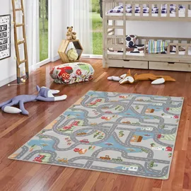 Snapstyle Kinder Spiel Strassenteppich Fun Town (200 x 200 cm, Teppiche , Spielmatte,