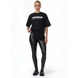 trueprodigy Toni F Logo Print Oversized Rundhals Schwarz XL
