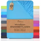 NatureMark Mikrofaser SPANNBETTLAKEN zum Sparpreis! viele Größen und Farben Markenware (Bettlaken 180x200-200x200 cm, türkis)