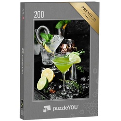 puzzleYOU Puzzle Erfrischender Cocktail mit Limette und Rosmarin, 200 Puzzleteile, puzzleYOU-Kollektionen Getränke