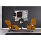 W.Schillig Relaxsessel W.SCHILLIG "rumbaa", gelb (brandy s37), B:68cm H:113cm T:83cm, Stoff S37 (100% Polyester): Luxus-Microfaser in Lederoptik, Sessel, Relaxsessel, wahlweise mit Doppelmotor, in Größen S, M & L, mit 5-Sternfuß