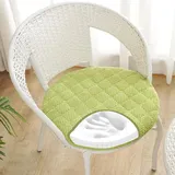 RZYW Rund Stuhlkissen 6er 4er 2er Set Weiche Sitzkissen Rund Waschbar Sitzkissen Stuhl rutschfest Sitzpolster Outdoor Stuhlauflage Bodenkissen für Küche Esszimmer Garten Büro,LightGreen,4er Set 30cm