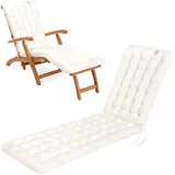 HAVE A SEAT Living - Auflage für Deckchair 190x50 cm - Bequeme Liegestuhl Auflage, 8 cm Dick - Waschbar bis 95°C, Orthopädisch, Wetterfest - Made in Germany (190x50 cm, Weiß)