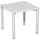 Geramöbel Flex Schreibtisch lichtgrau, silber quadratisch, 4-Fuß-Gestell silber 80,0 x 80,0 cm