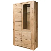 MASSIVMOEBEL24.DE Vitrine KENT 113 x 40 x 205 cm Beige
