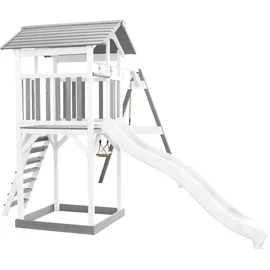 Axi Spielturm Beach Tower mit Doppelschaukel 349 x 357 x 242 cm Grau/Weiß