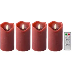 Lumineo 4x LED-Wachskerzen - D/H ca. 10,00x17,50