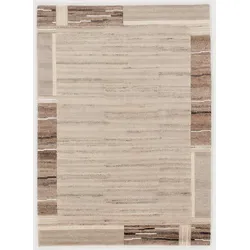 Orientteppich OCI DIE TEPPICHMARKE "Savana Kite" Gr. 4, grau, B:170cm H:6mm L:240cm, Viskose, Wolle, Teppiche, handgeknüpft, reine Wolle für ein warmes Raumklima