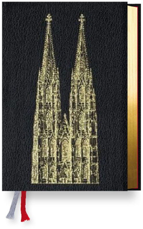 Gotteslob Erzbistum Köln. Rindleder Schwarz  Goldschnitt  Domprägung.  Leder