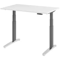 Bümö Schreibtisch, Weiß, Graphit, Nachbildung, Rechteckig, 120x74x80 cm, FSC