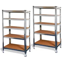 Ondis24 Steckregal Metall 70 x 148 x 30 cm grau