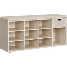 VASAGLE Schuhbank 30 x 104 x 48 cm gepolstert / naturbeige-cappuccinobeige