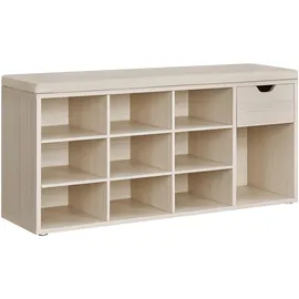 VASAGLE Schuhbank 30 x 104 x 48 cm gepolstert / naturbeige-cappuccinobeige