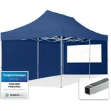 TOOLPORT Faltpavillon 3 x 6 m inkl. 2 Seitenteile blau