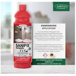 lorito oehme Sanitärreiniger Kalklöser Kalkentferner Sanifix Fantastic, 1 Liter