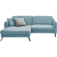 Ecksofa "SO 4400 V", blau (eisblau), B:259cm H:84cm T:167cm, 100% Polyester, SET ONE BY MUSTERRING, Sofas, wahlweise mit motorischer Bettfunktion & Kopfverstellung, Fuß schwarz