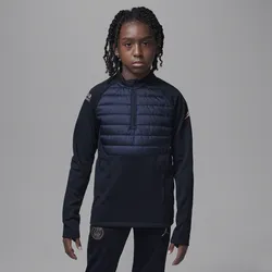 Paris Saint-Germain Academy Winter Warrior Jordan Therma-FIT Fußball-Drill-Oberteil (ältere Kinder) - Schwarz, XS