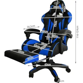 MT MALATEC Gaming-Stuhl - Schwarz und Blau Dunmoon