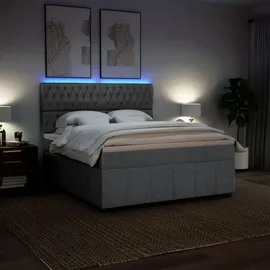 vidaXL Boxspringbett 180 x 200 cm Hellgrau