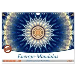 Energie-Mandalas in blau (Wandkalender 2025 DIN A4 quer), CALVENDO Monatskalender