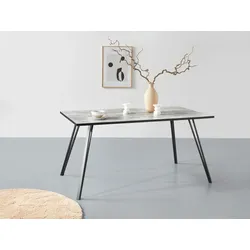 Esstisch HELA, grau (betonoptik, schwarz), B:160cm H:76cm T:90cm, Tische, Verschiedene Dekore, 160cm