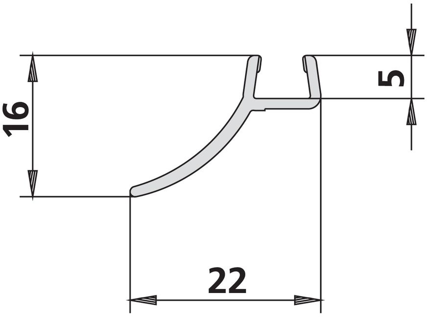 Kermi LOFT XD Wandprofil 2000 mm swz 6051856