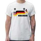 T-Shirt Herren - 2026 Fussball WM Fanartikel - Deutschland Trikot mit Name und Nummer Germany - 4XL - Weiß - Deutschland-t-Shirt em Tshirt 2024 fußball German Shirt Bedruckt fußball-Fanartikel - 4XL
