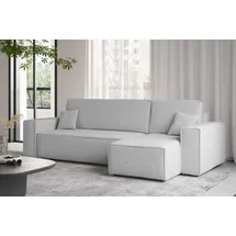 kaiser möbel Ecksofa mit schlaffunktion und bettkasten, Ecksofa L-Form, Eckcouch L-Form BEST stoff Abriamo Rechts Hellgrau - Hellgrau