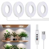 Decken Pflanzenlampe LED Grow Light Led Grow Lampe, 192 LEDs Vollspektrum Pflanzenlicht für Zimmerpflanzen, mit 3/9/12H Auto-Timer, 3 Farben, 10 Dimmen, Pflanzenleuchten für kleine Pflanzen, 4 Kopf